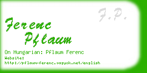 ferenc pflaum business card